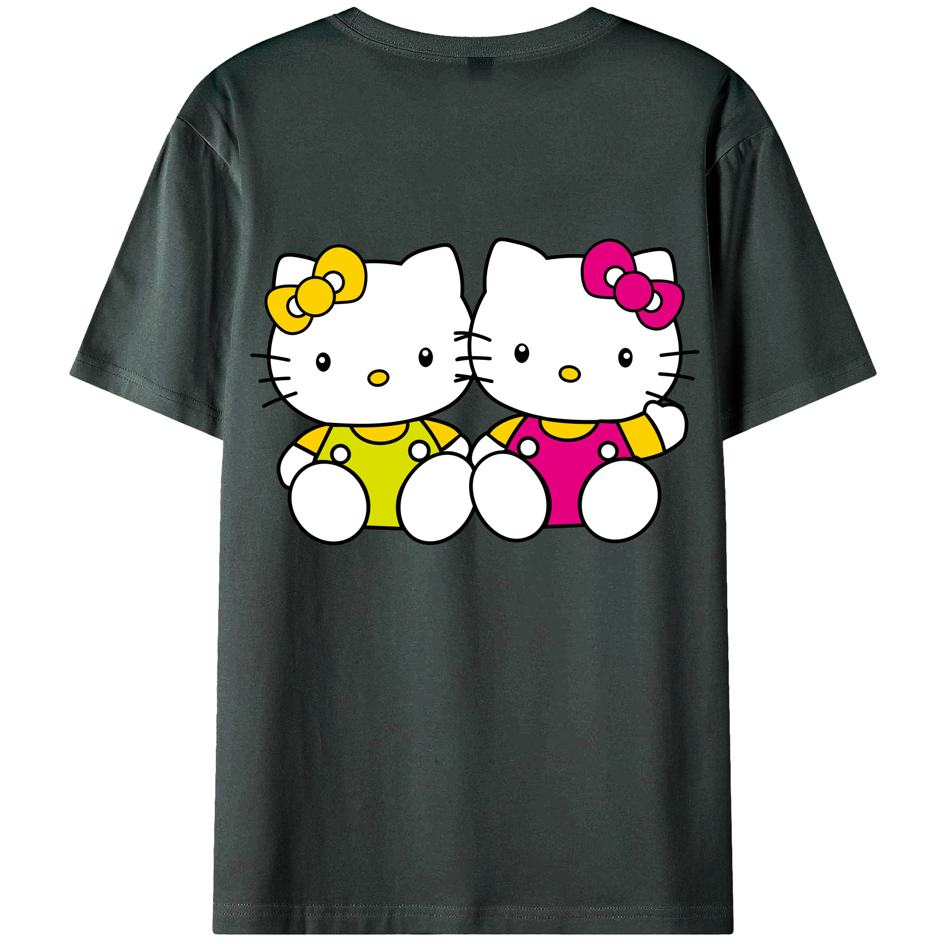 （画像用） Hello Kitty ハローキティ 綿100％ メンズ半袖Tシャツ（バックプリント） 通気性
